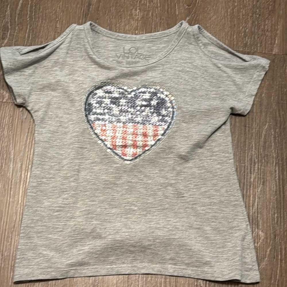 LOL Vintage Shoulder Cutouts Short Sleeve Shirt Size 5T